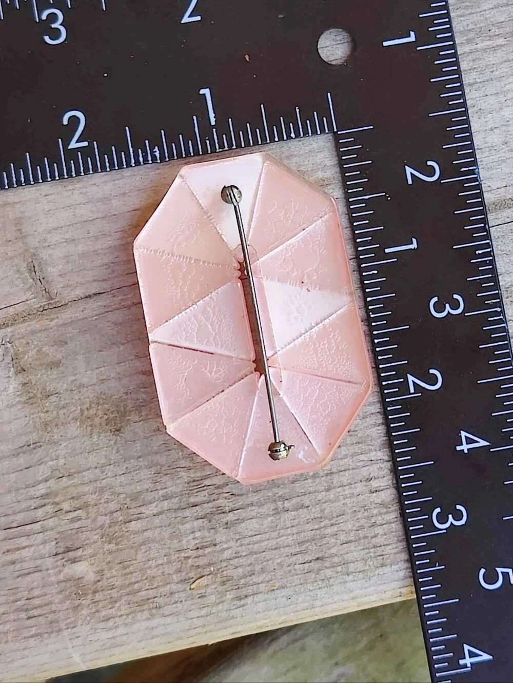 Vintage Deco Pink Moonglow Lucite Brooch